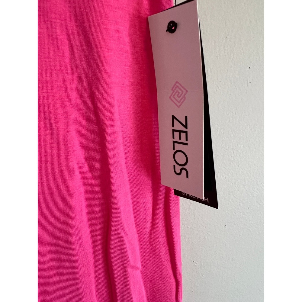 Zelos Womens Hot Pink Strappy Cross Back Keyhole Athletic Tank Top Size M NWT - Picture 4 of 4